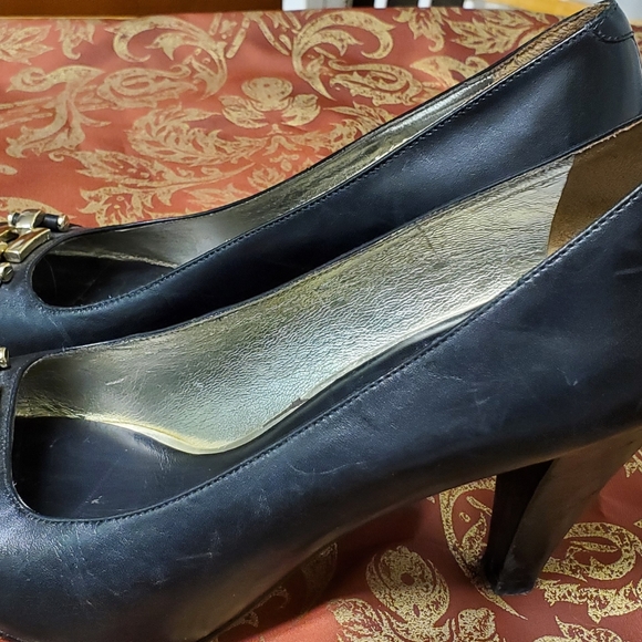 Womens Black Open Toe Pumps Banana Republic - Picture 7 of 9